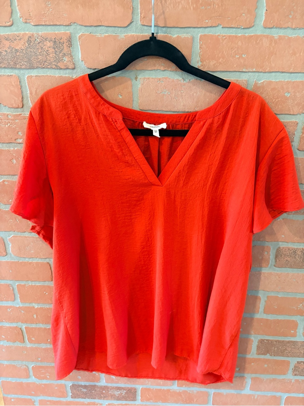 Maurices- Red flutter sleeve blouse, size XXL